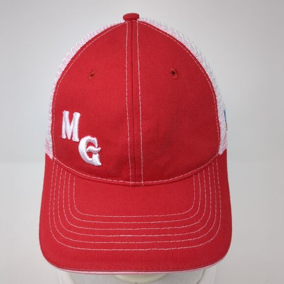 MG Boise ID Strapback Trucker Hat Red One Size Mesh Back Colorblock - Picture 2 of 9